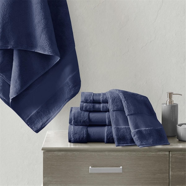 Madison Park Navy 100 Percent Cotton Turkish Towel MPS73-468 - main